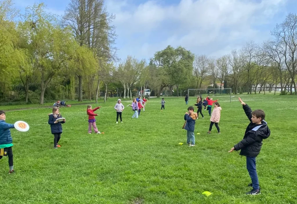Practice with kids on sand